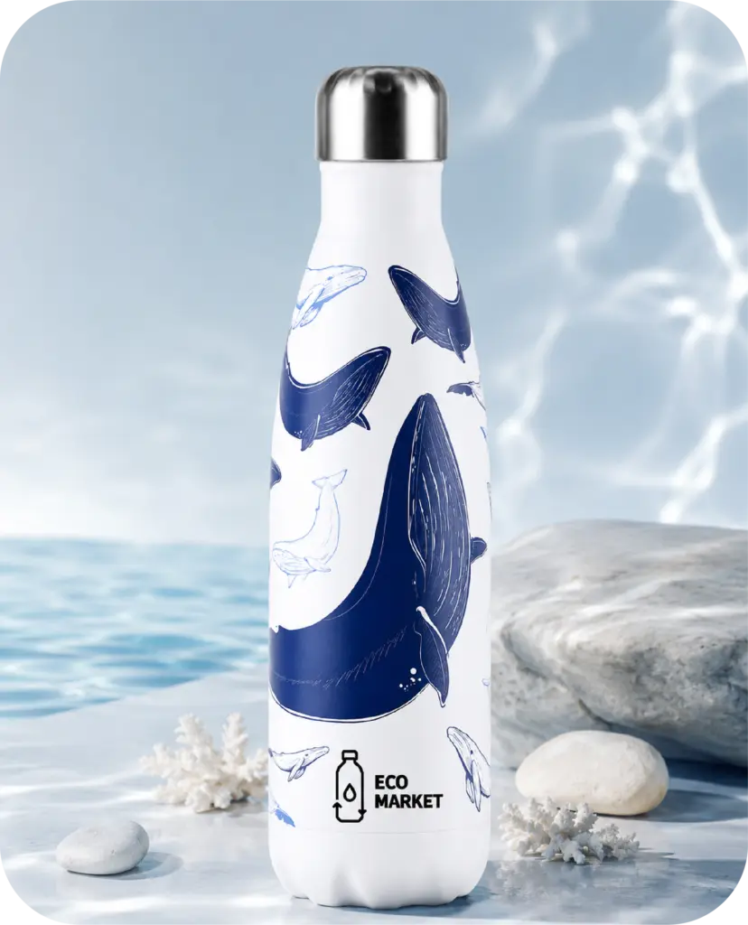 Botella térmica de ballenas 600ml